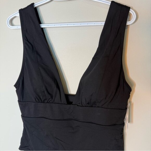 ANDIE New Black Mykonos Plunge One Piece Swimsuit Bathing Suit Tall Torso XL XLT - Picture 3 of 10